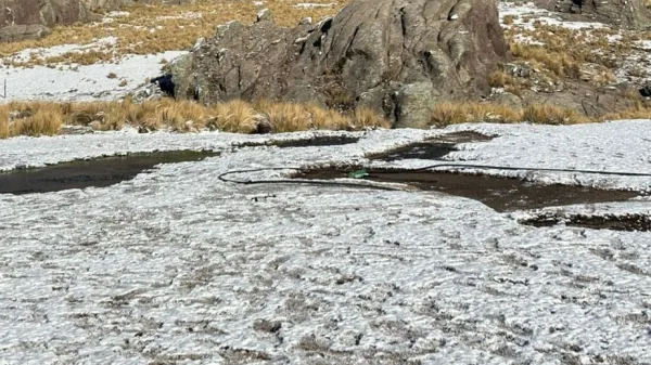 En pleno octubre, un manto blanco cubrió las Altas Cumbres
