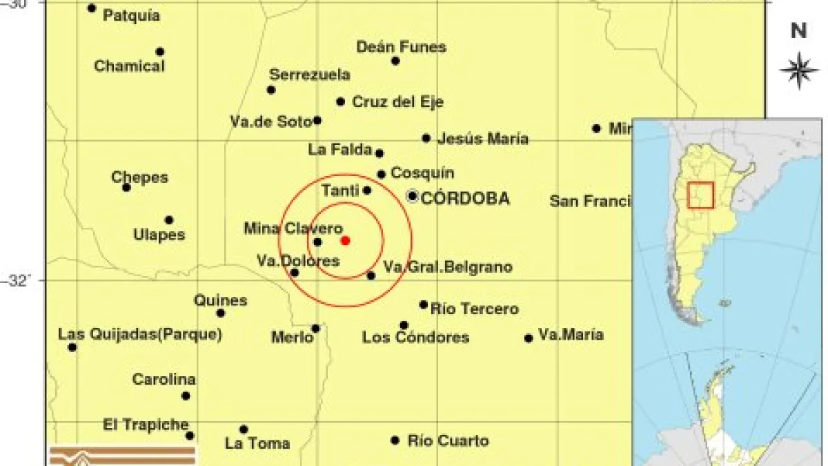 Un sismo leve se sintió en Mina Clavero y en Villa Carlos Paz