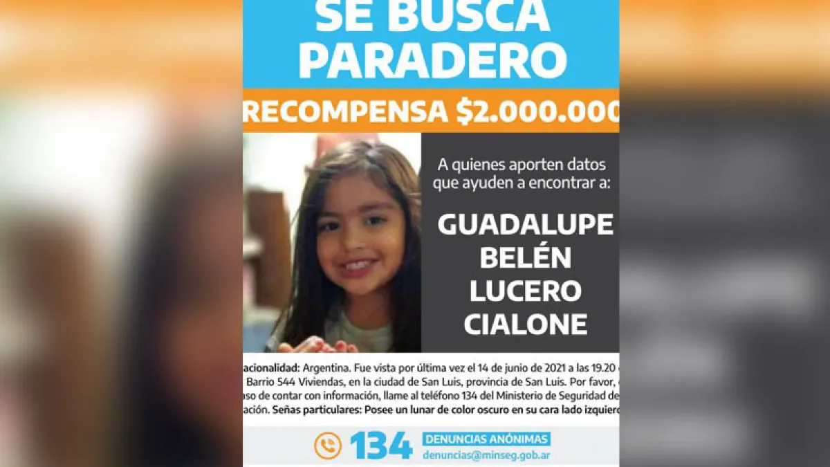 El Gobierno ofrece una recompensa de $2 millones para encontrar a Guadalupe Lucero