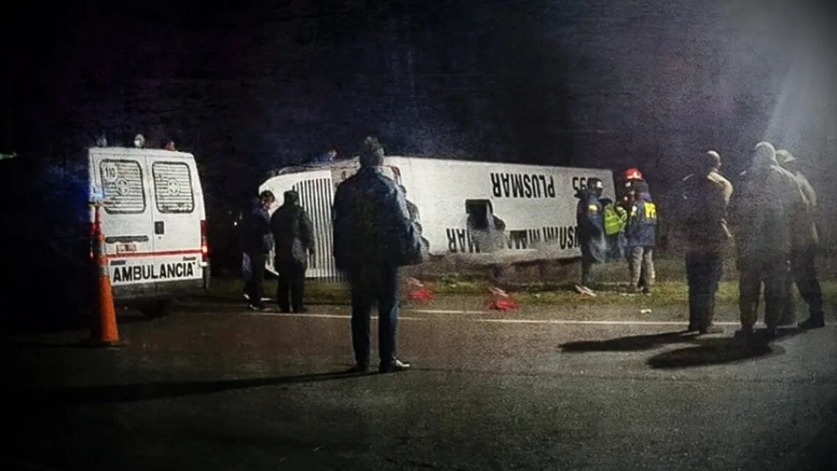 Dos muertos y al menos 35 heridos tras el vuelco de un micro en la Ruta 2