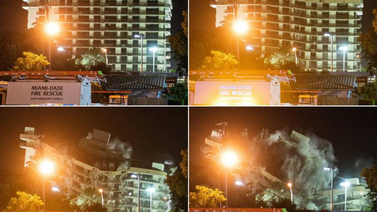 Tragedia en Miami: demolieron lo que quedaba en pie del edificio de Surfside