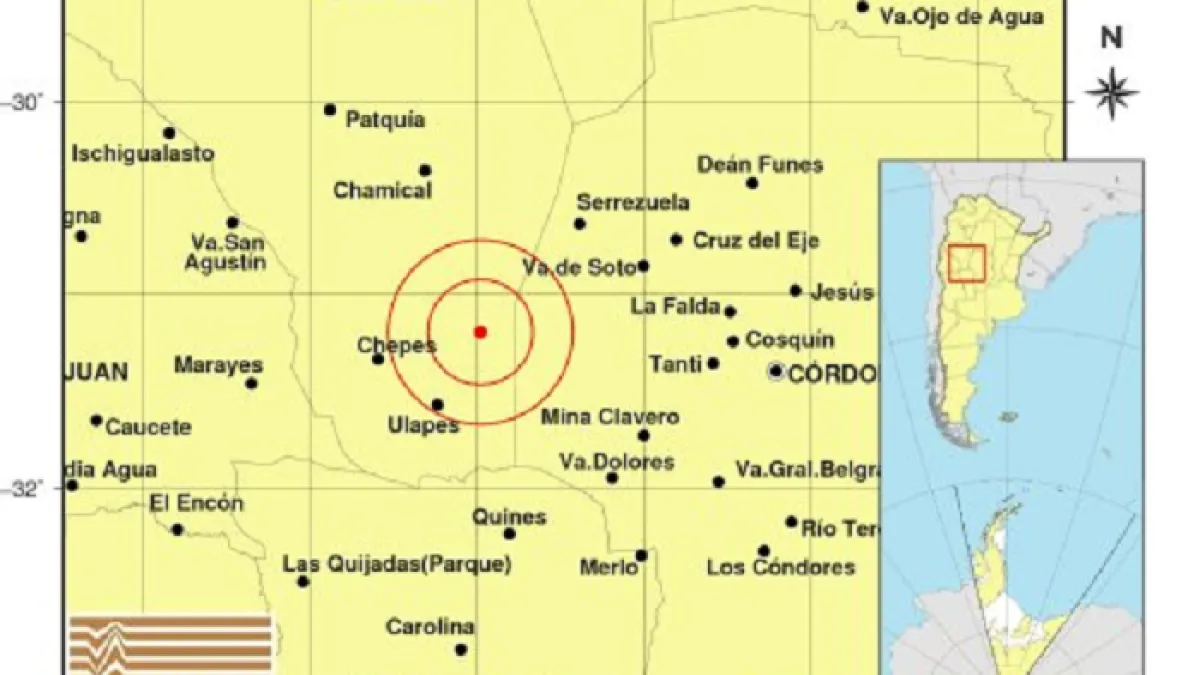 Un sismo con epicentro en La Rioja se sintió en Córdoba