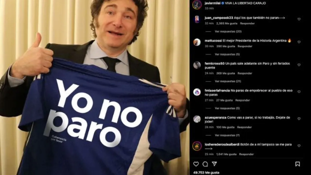 "Yo no paro": así desafió Javier Milei la medida de fuerza de la CGT