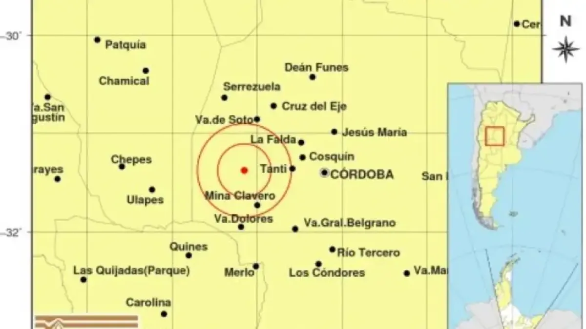 Un sismo se registró en Córdoba: sacudió a varias localidades del interior