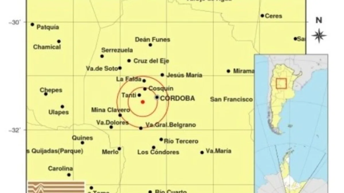 Córdoba sacudida por dos temblores en la mañana del lunes