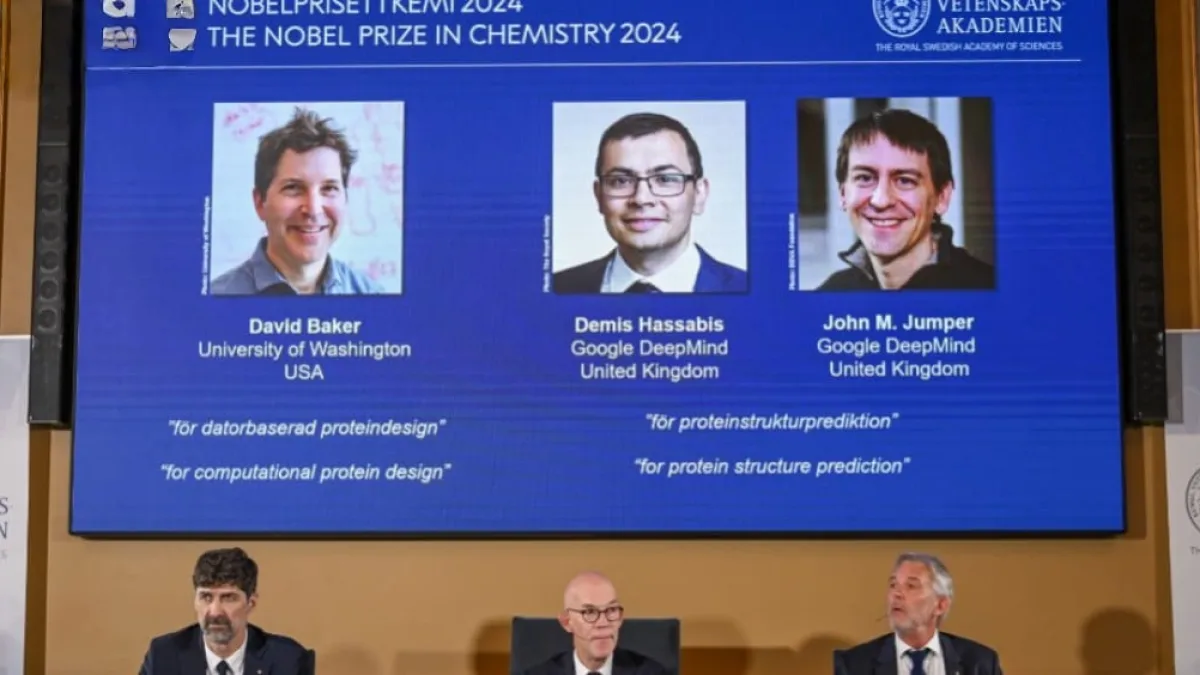 El Premio Nobel de Química fue otorgado a David Baker, Demis Hassabis y John Jumper
