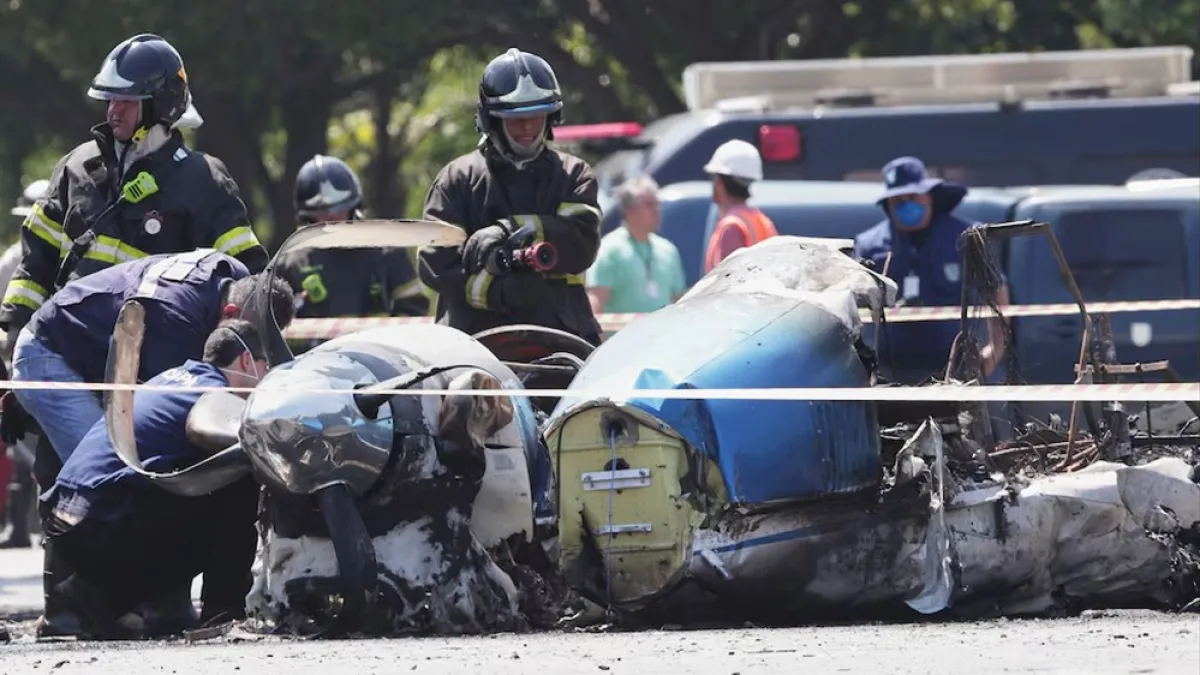 Tragedia en Brasil: una avioneta se estrelló contra un colectivo en San Pablo