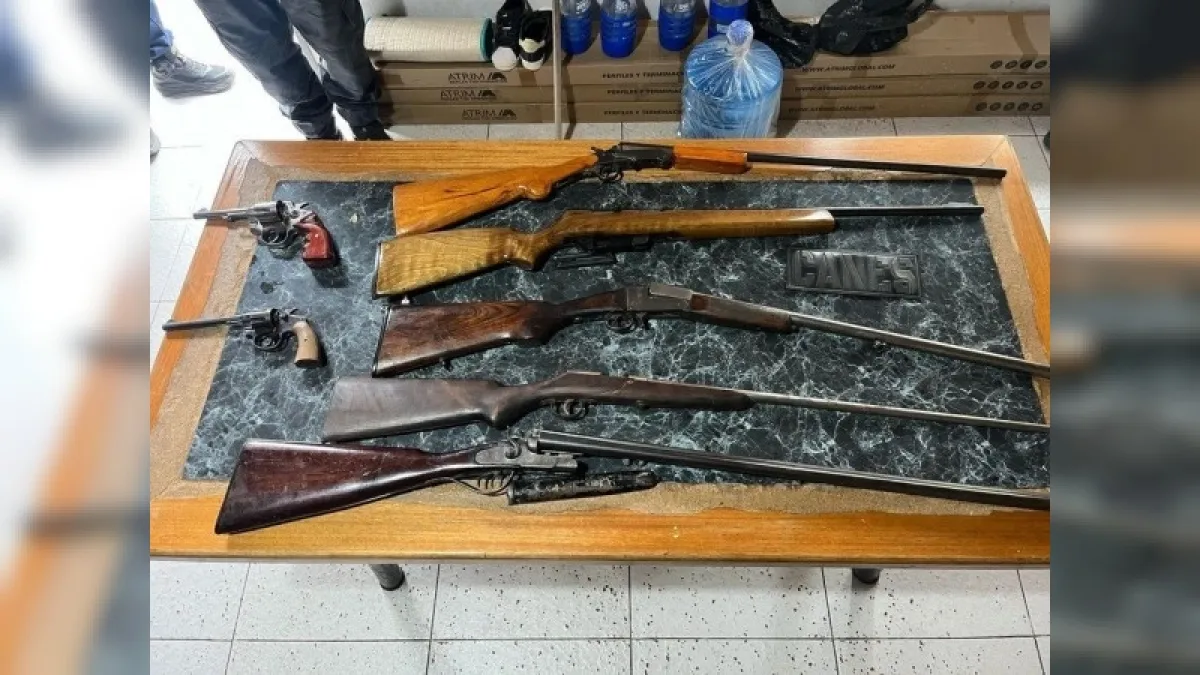 Hallaron un arsenal en una vivienda de La Carlota