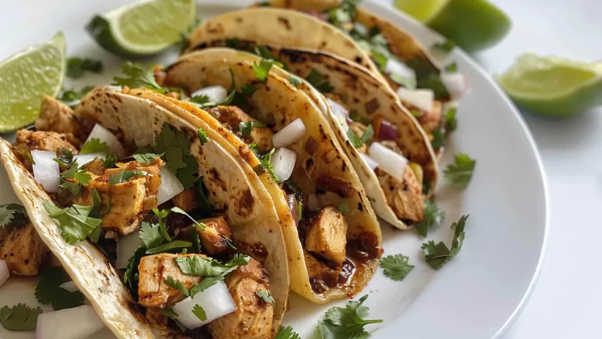 Tacos de pollo en sartén