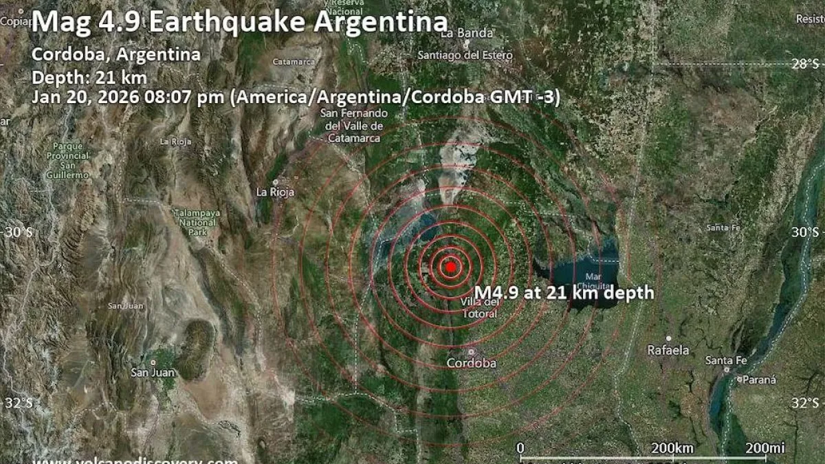 Un sismo de 4,4 grados se sintió en distintas ciudades de Córdoba