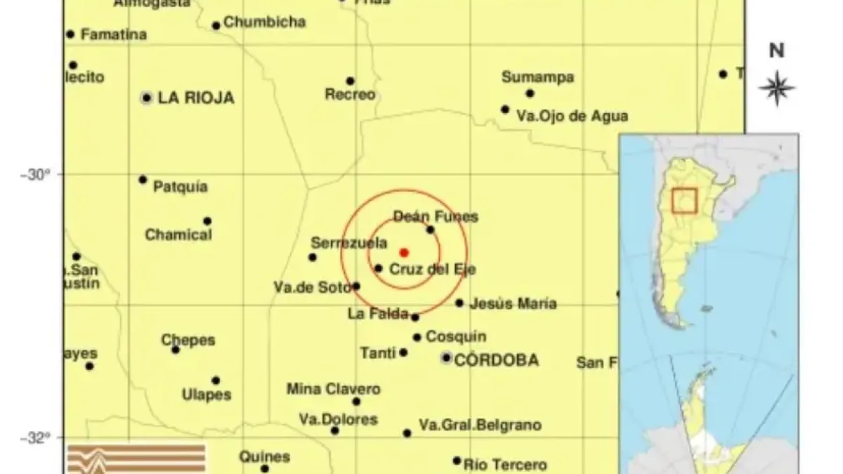 Un sismo de magnitud 4 sacudió a varias ciudades de Córdoba
