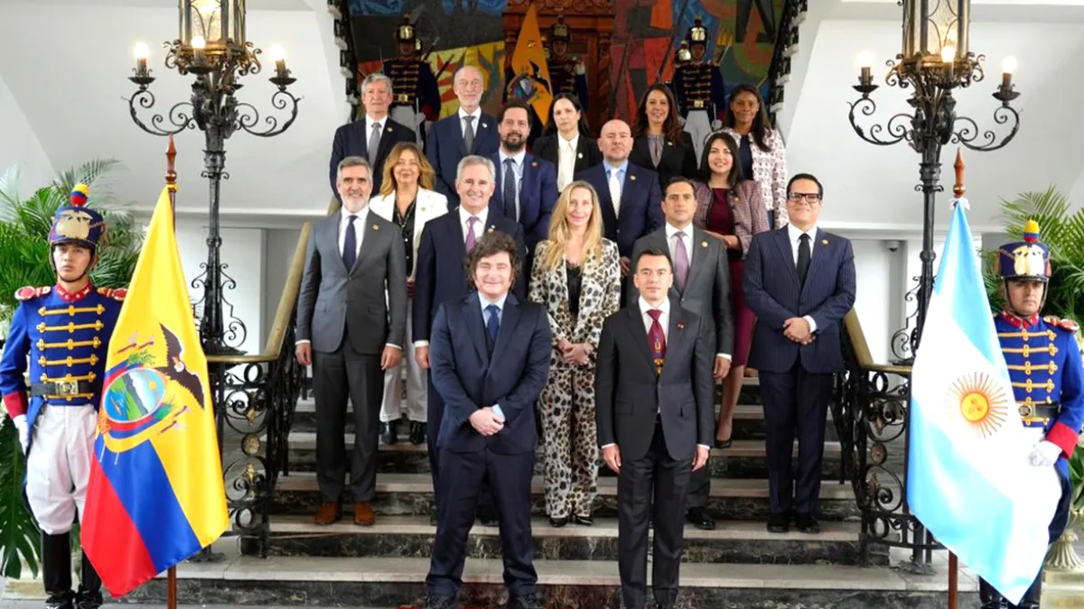 Milei se reunió con Daniel Noboa y firmaron acuerdos bilaterales