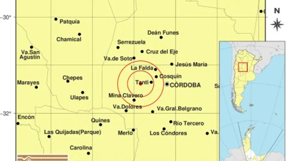 Un temblor se sintió en Córdoba este martes