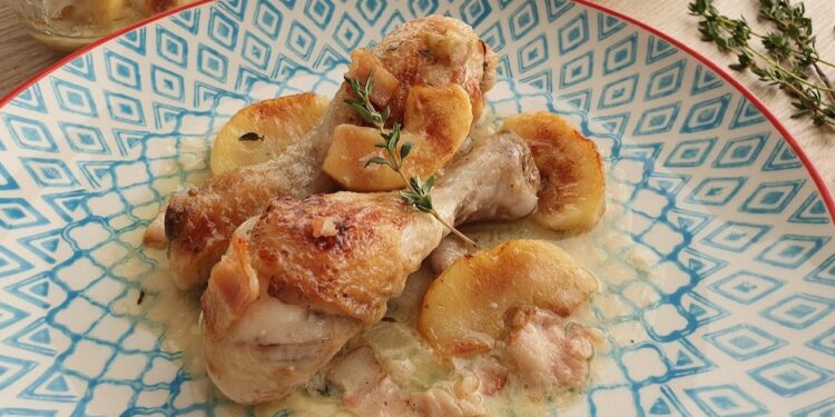 Pollo a la normanda