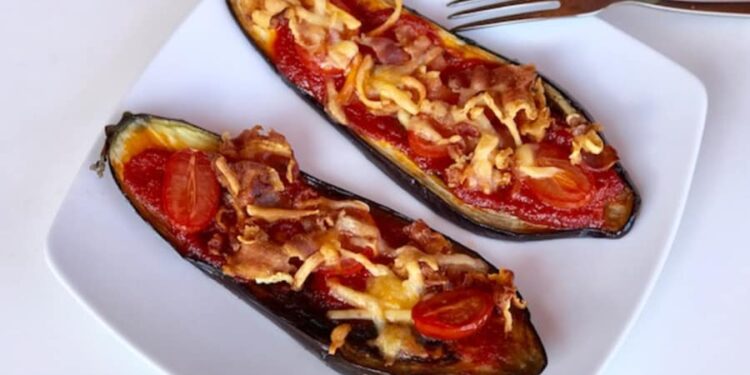 Berenjenas con queso al horno estilo pizza
