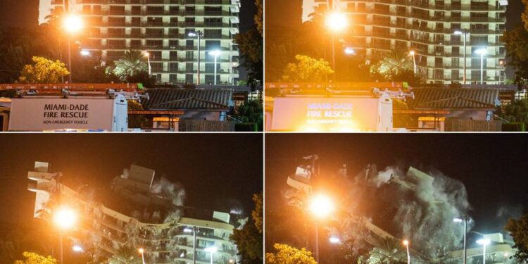 Tragedia en Miami: demolieron lo que quedaba en pie del edificio de Surfside