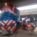 Una locomotora embistió a una grúa en Circunvalación
