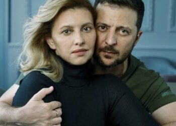 Polémica por las fotos de Zelenski y la primera dama de Ucrania en la revista Vogue
