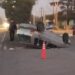 Violento choque y vuelco en el Camino Interfábricas