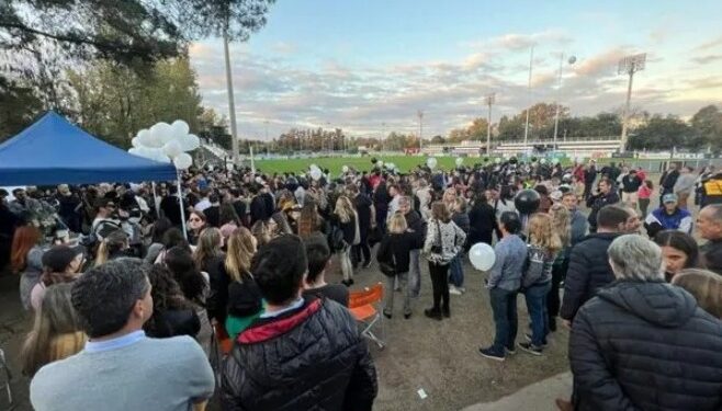 Dieron el último adiós a Benjamín Gamond con una suelta de globos