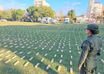 Incautaron 2.300 kilos de marihuana en un puente que une Corrientes con Chaco