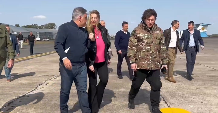 Milei sobrevoló la zona de los incendios y no bajó a tierra