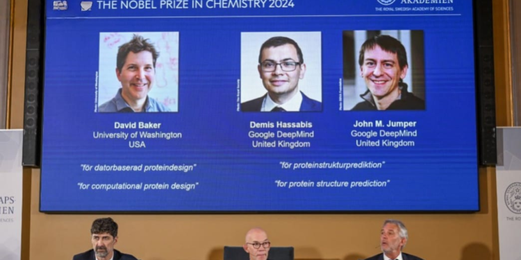 El Premio Nobel de Química fue otorgado a David Baker, Demis Hassabis y John Jumper