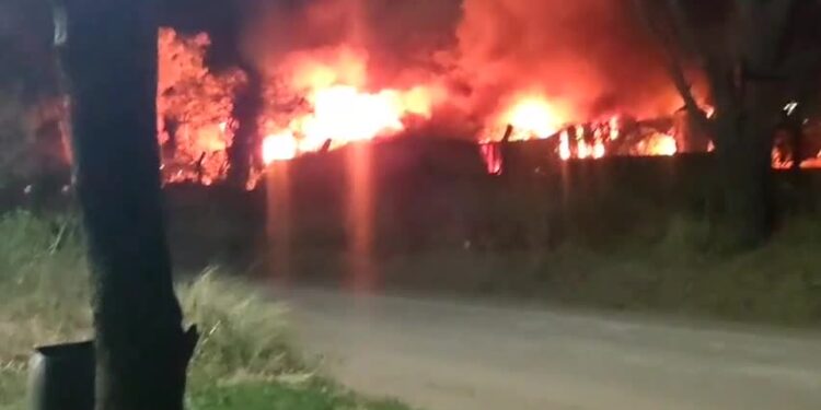 Contuvieron el incendio en el aserradero y habilitaron el tránsito en la Ruta 5