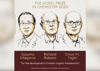 El premio Nobel de Química 2025 fue para Susumu Kitagawa, Richard Robson y Omar M. Yaghi