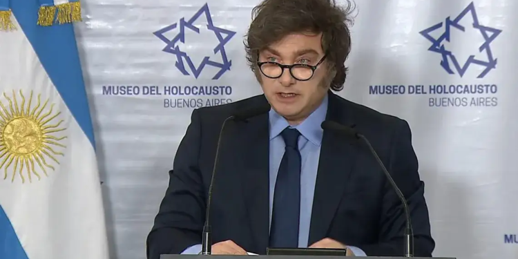 Milei encabezó el acto por el Día del Holocausto