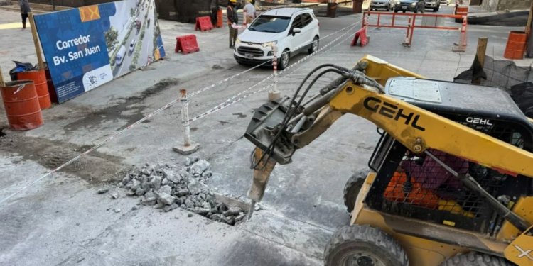 Reactivan las obras en bulevar San Juan y se establece un corte total