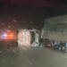 Impactante: 10 camiones volcaron por un temporal en la autopista Rosario-Córdoba