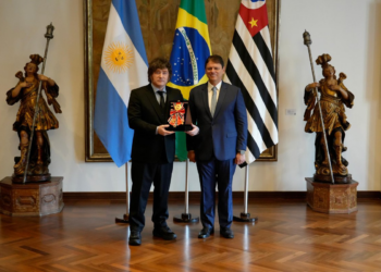 Milei en Brasil: se reunió con el gobernador de San Pablo y respaldó la candidatura de Flávio Bolsonaro