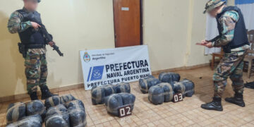 La Prefectura Naval secuestró más de 60 kilos de marihuana en Misiones