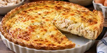 Tarta de pollo, cebolla y queso: una receta fácil y rendidora para el almuerzo
